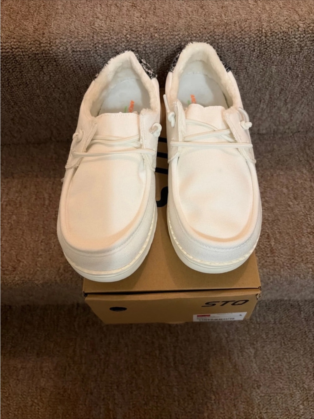 Canvas Slip-On Loafers in Off-White